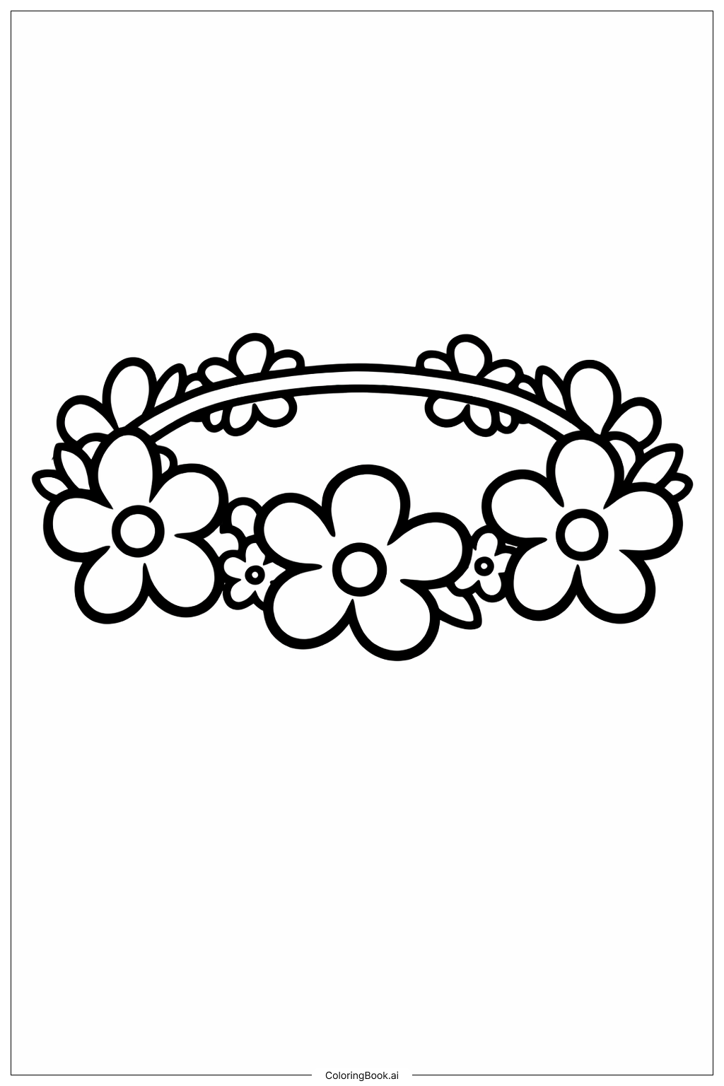  少女花环填色页 