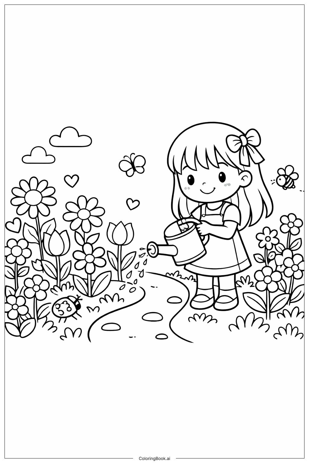  少女花园填色页 