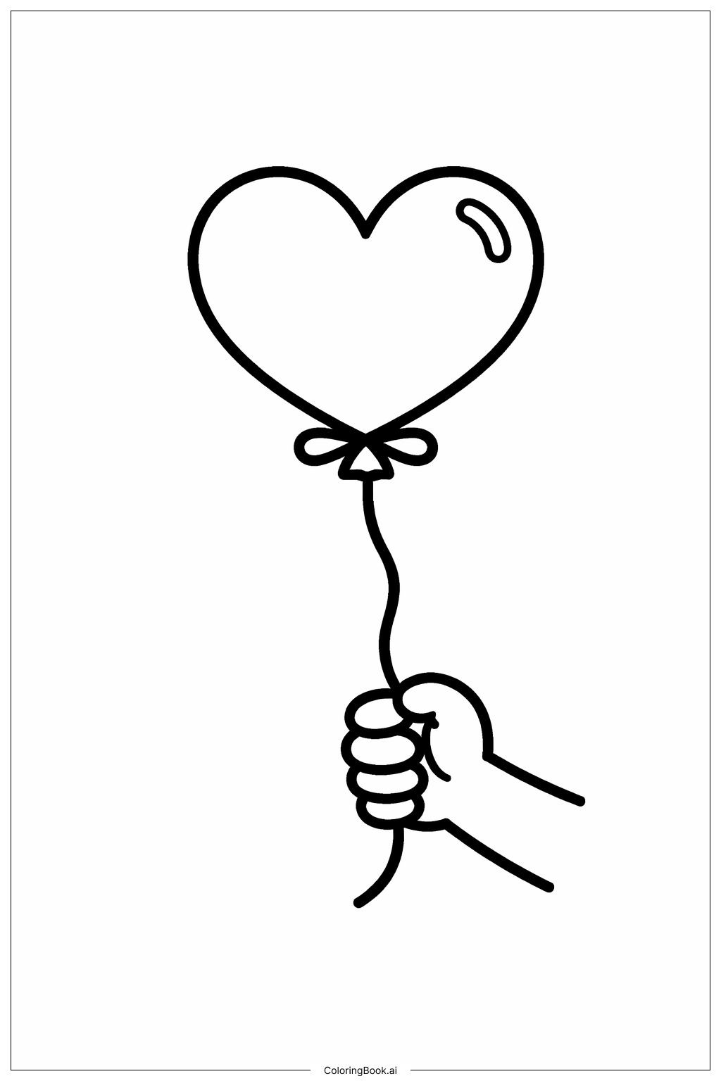  少女心气球填色页 