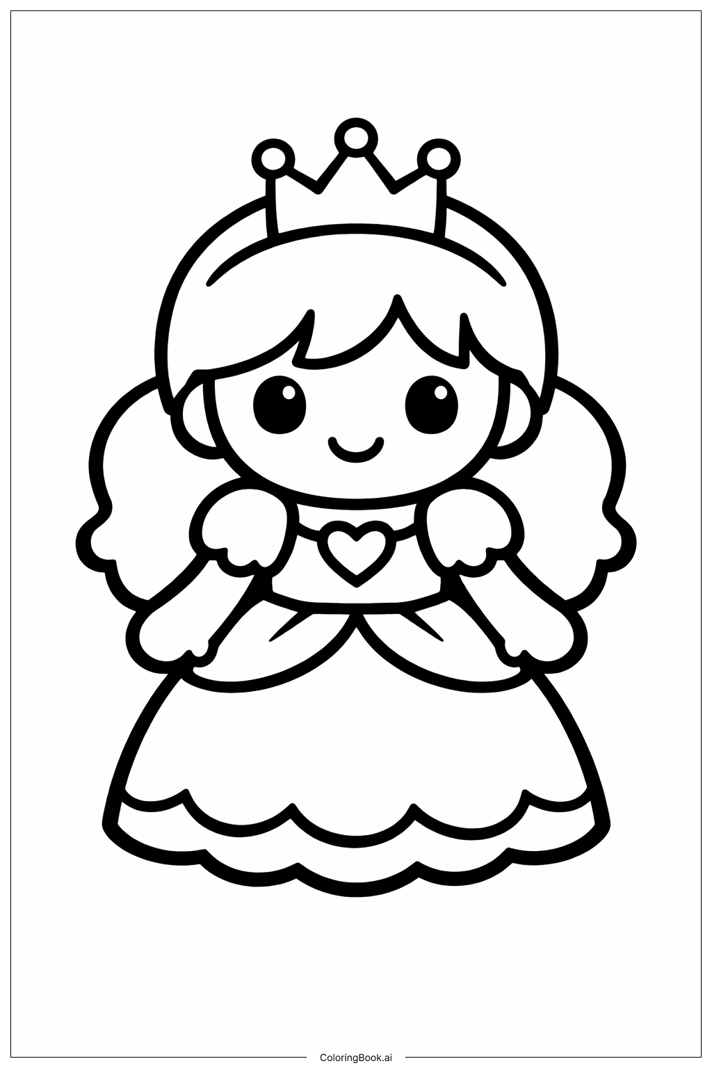  公主娃娃填色页 