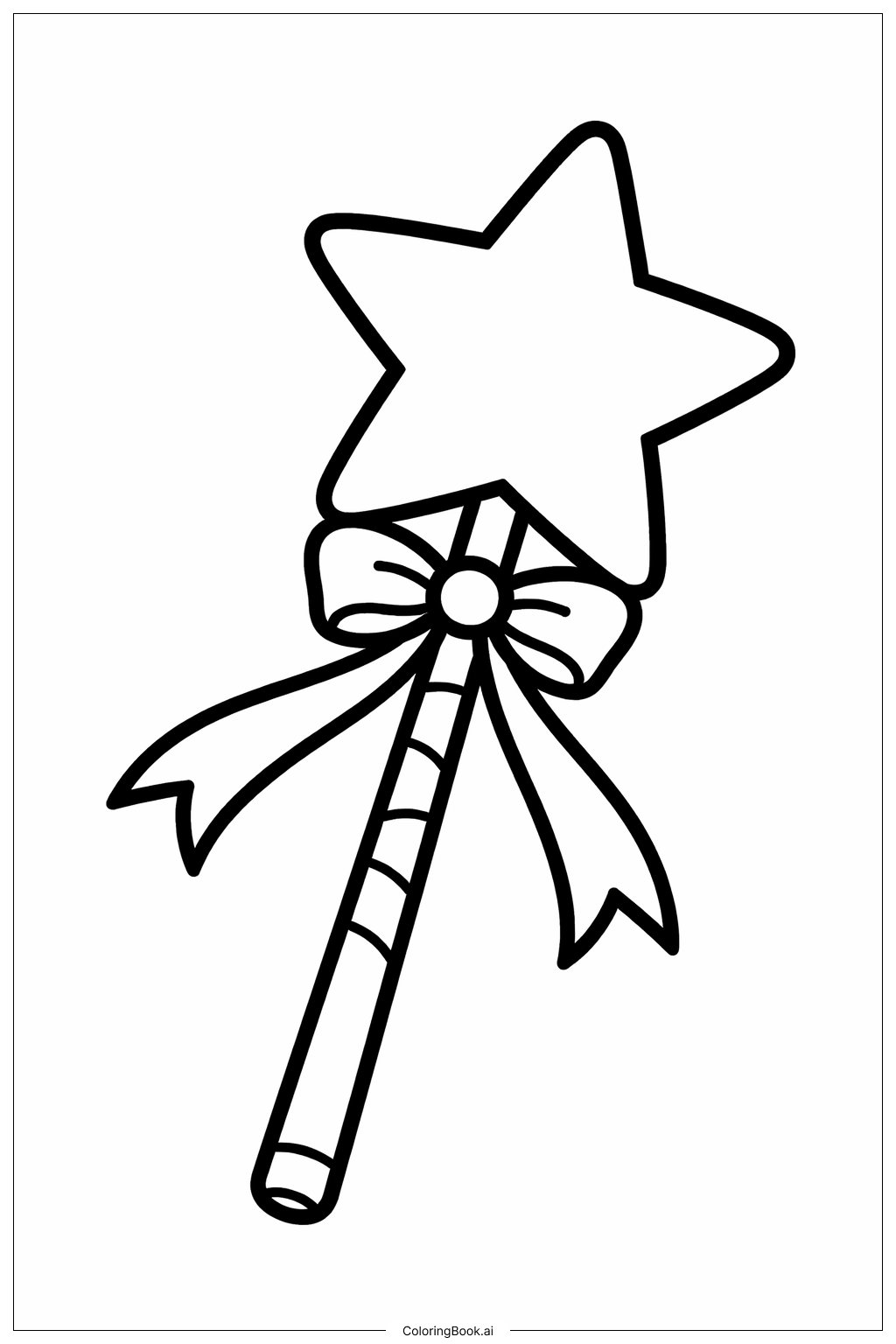  少女星星魔杖填色页 