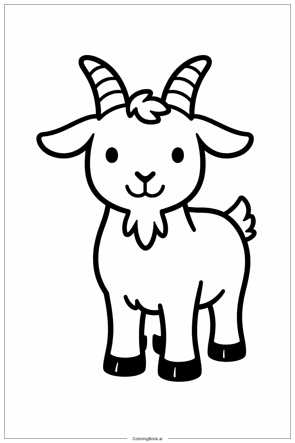  Página para colorear de Cabra de Frente 