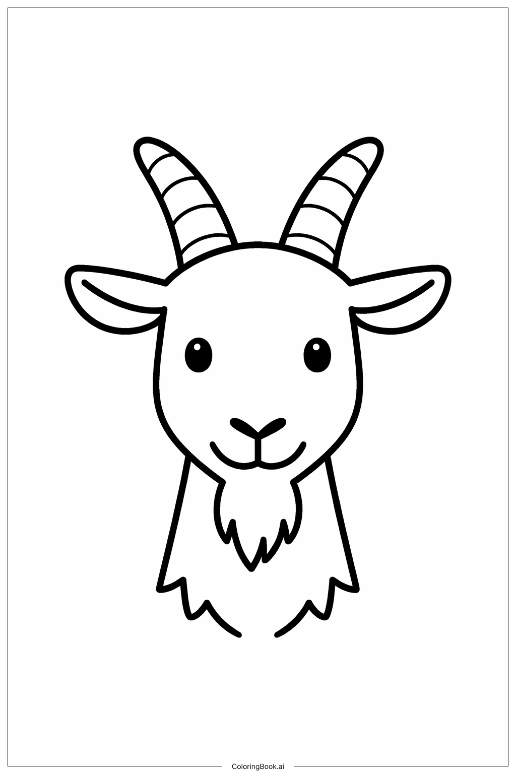  Página para colorear de Retrato de Cabeza de Cabra 