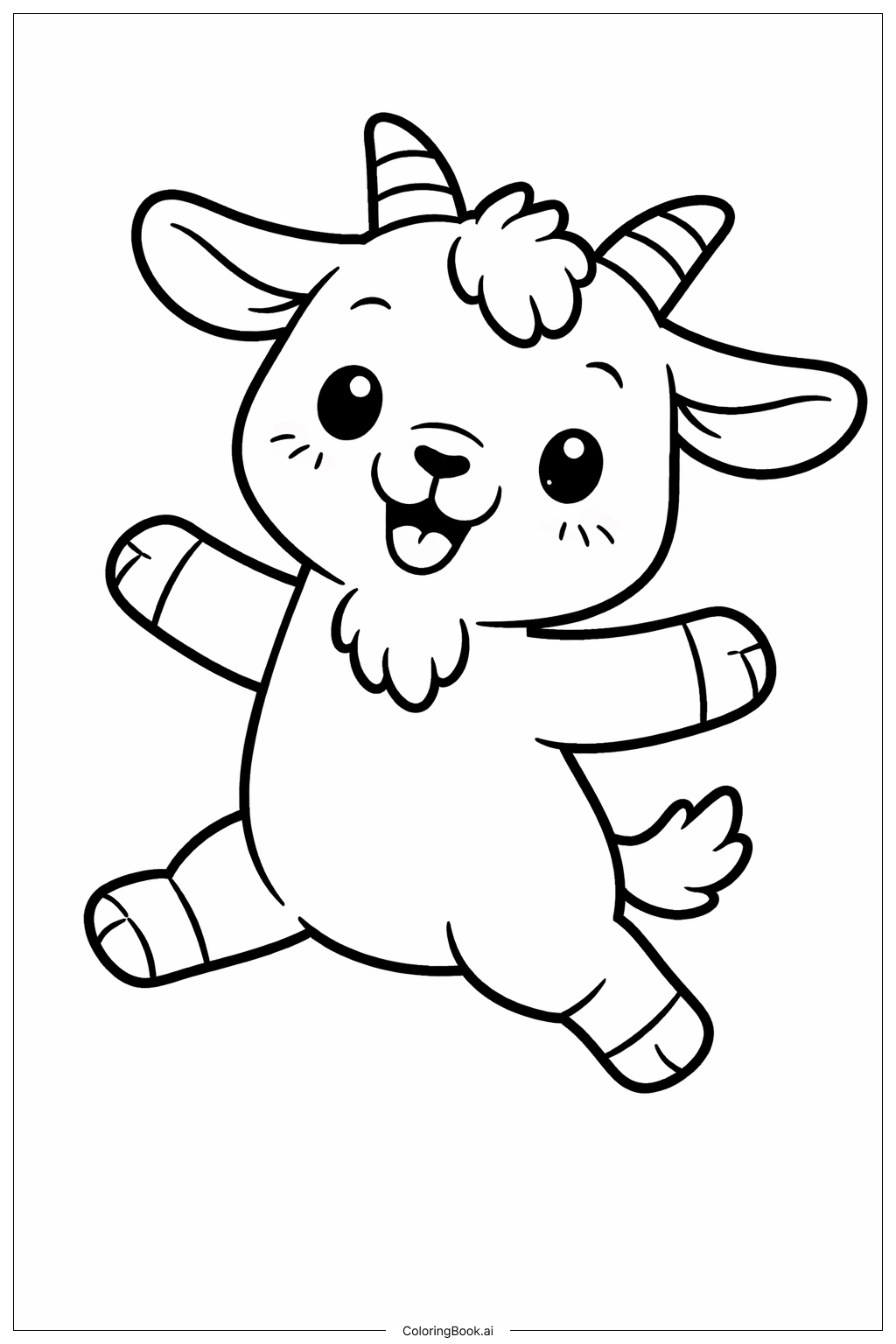  Página para colorear de Cabra Saltarina 