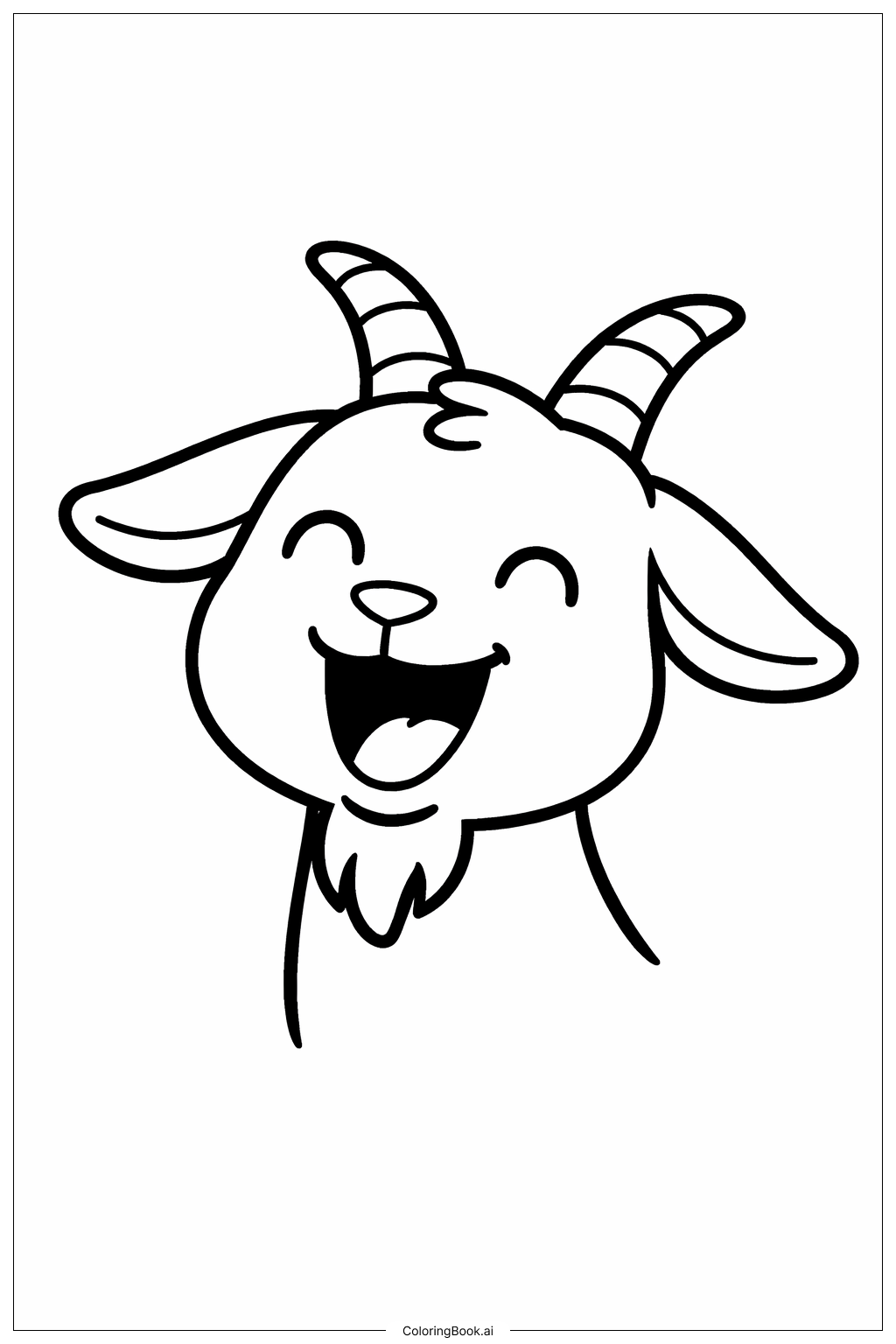 Página para colorear de Cabra Riéndose 