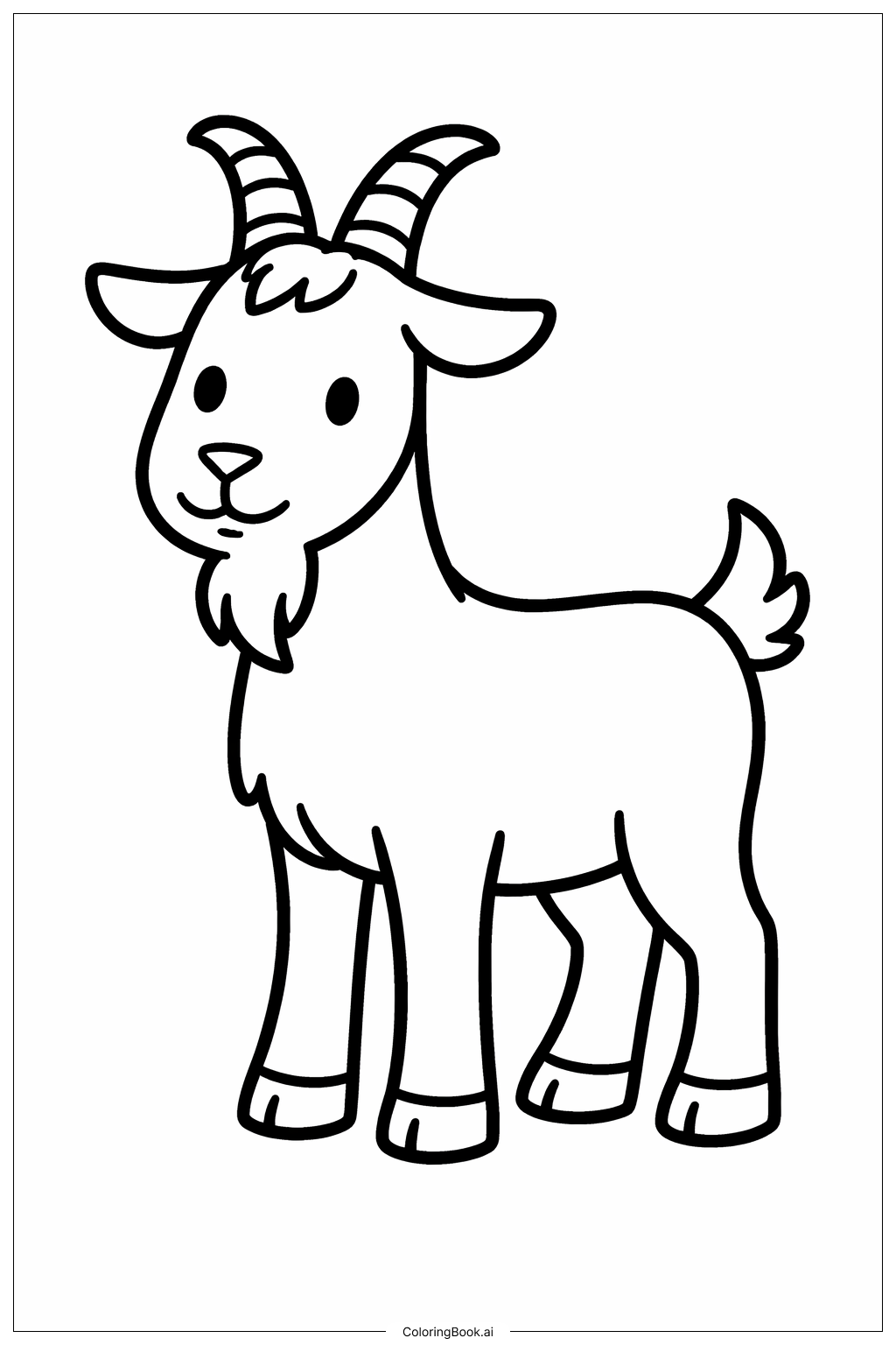  Página para colorear de Cabra de Pie y Alta 