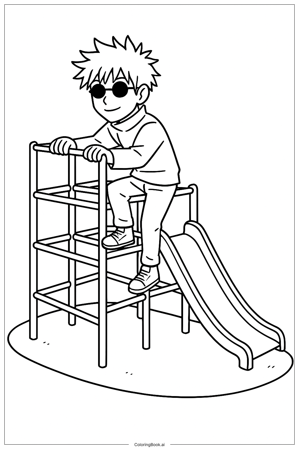  五条在游乐场填色页 