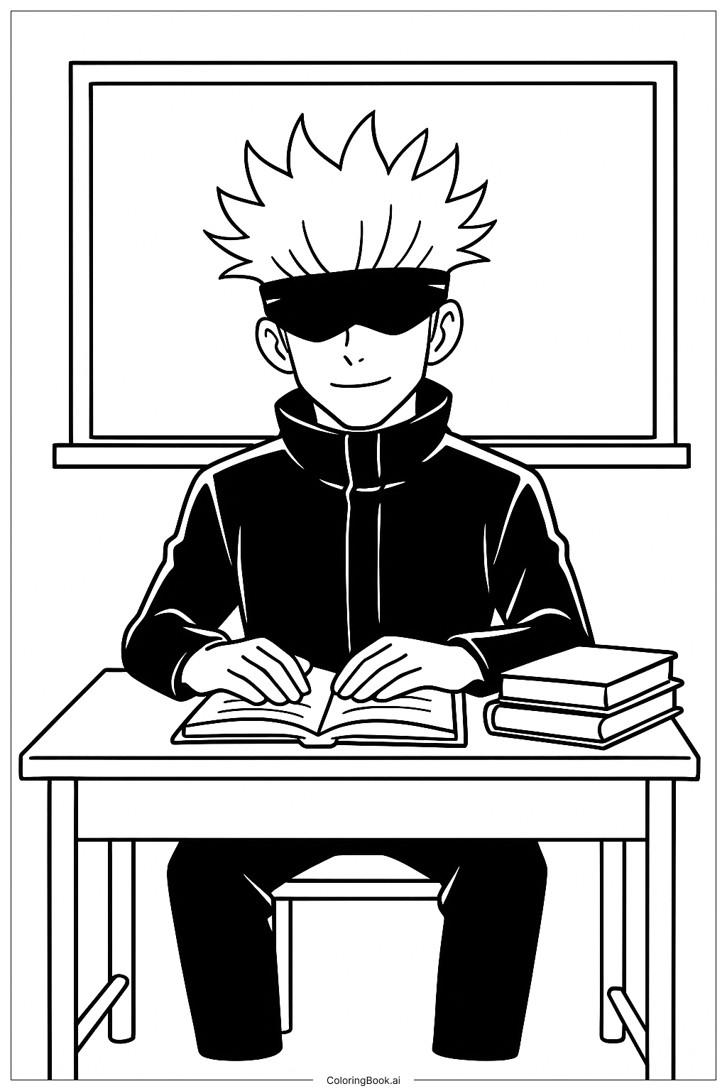  教室里的五条填色页 