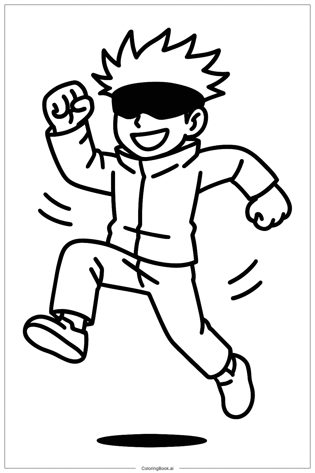  五条跳跃填色页 