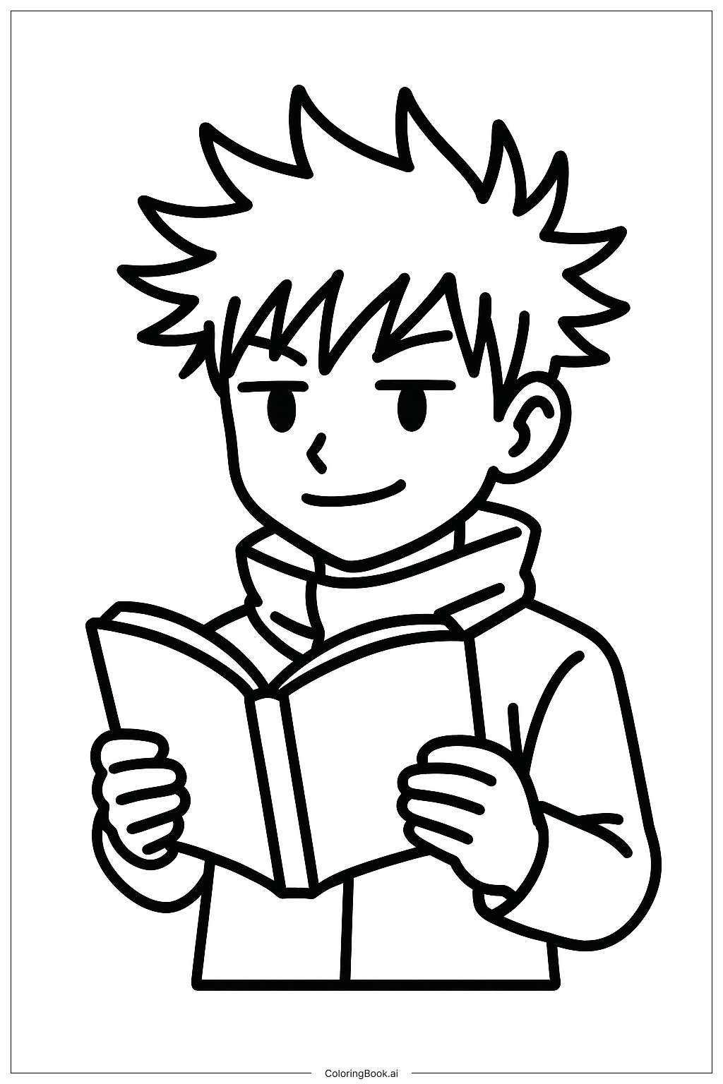  五条阅读书填色页 