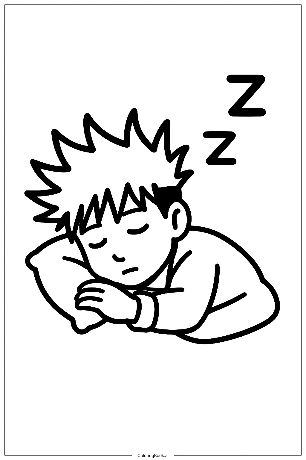  五条睡觉填色页 