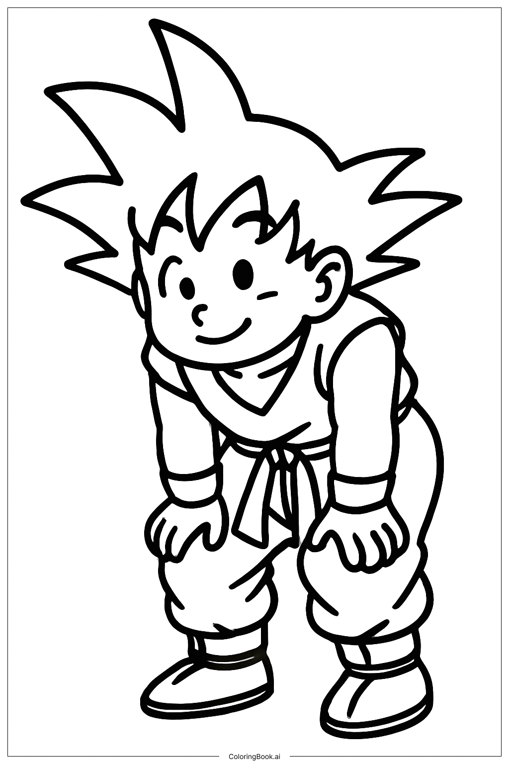  Goku Hands On Knees Coloring Page 