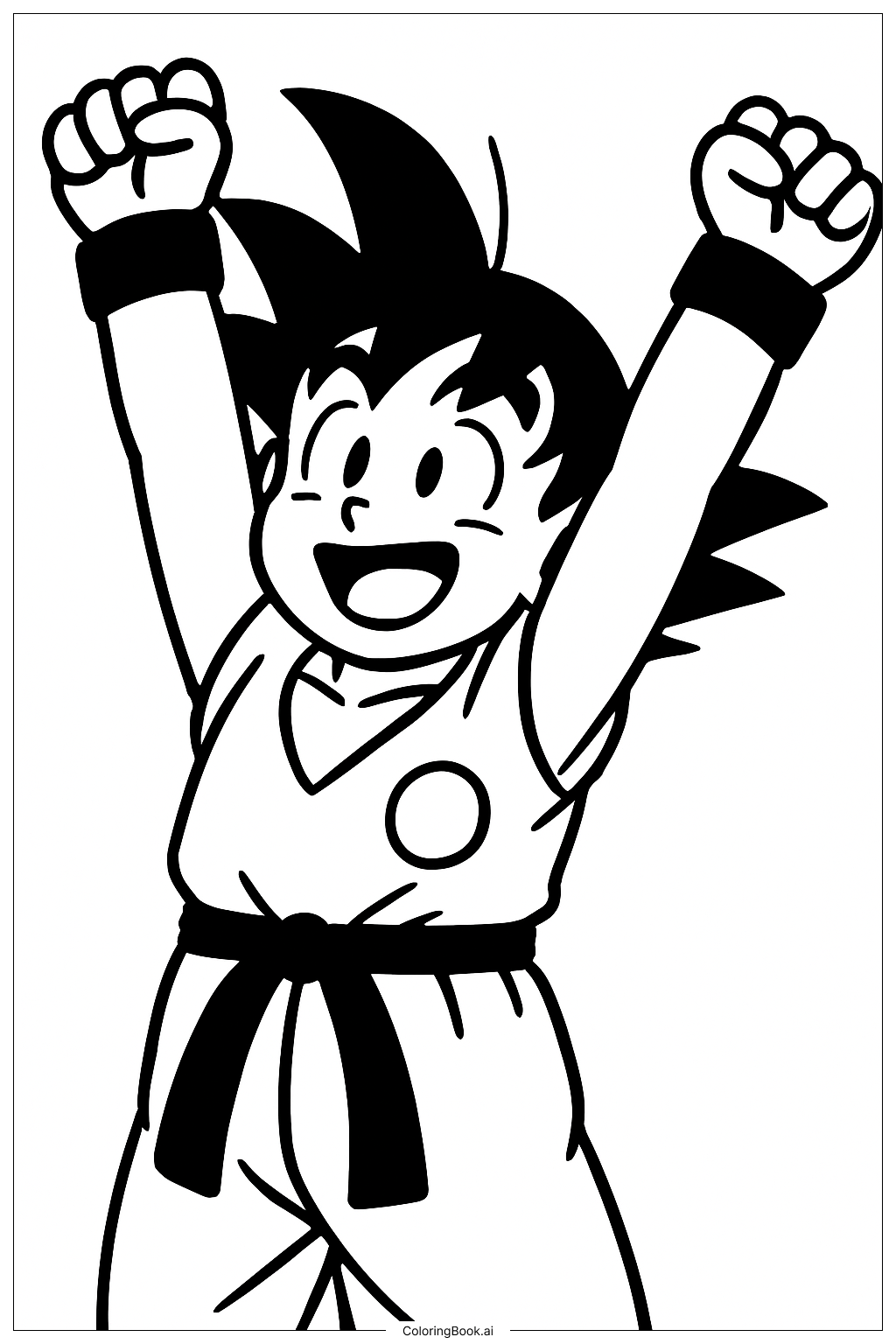  Goku Stretching Coloring Page 