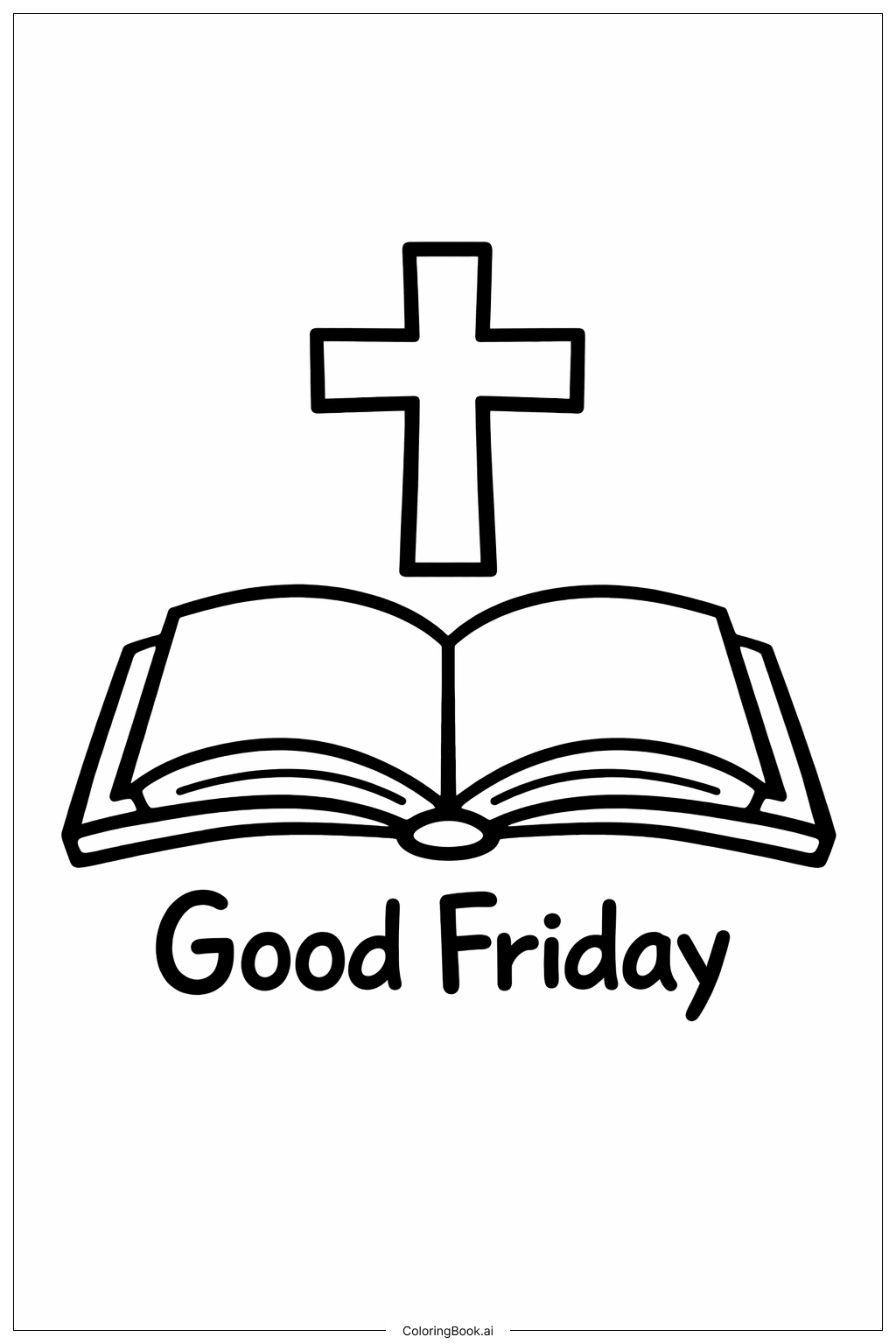  グッドフライデー開いた聖書の塗り絵ページ 