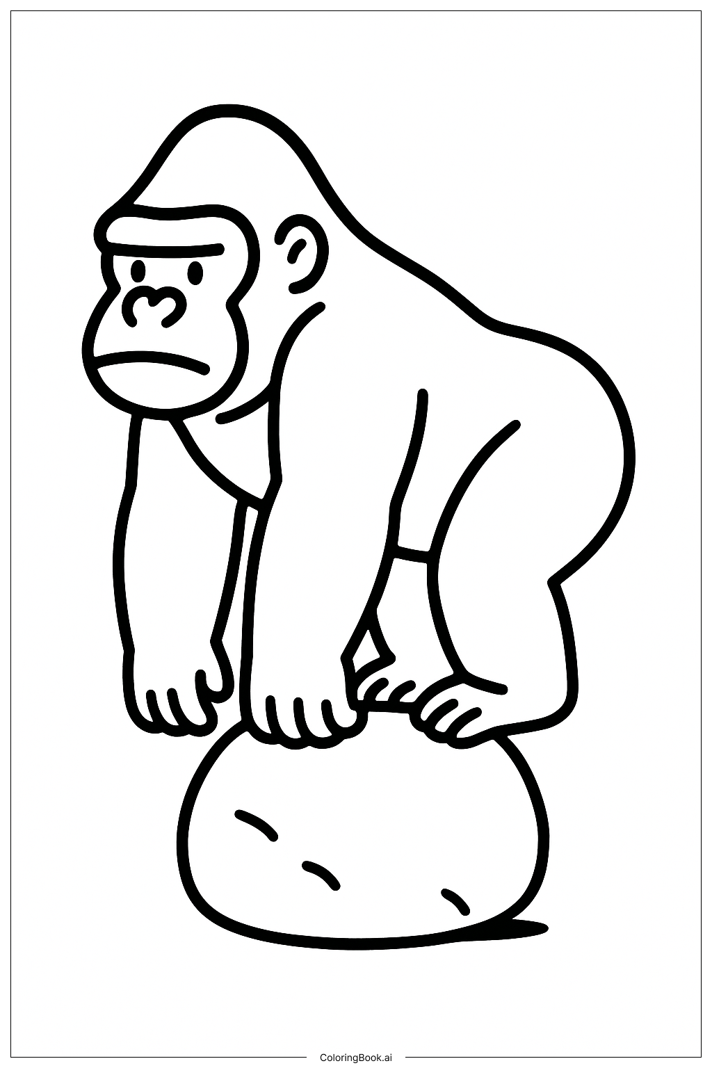  Gorilla Balancing Rock Coloring Page 