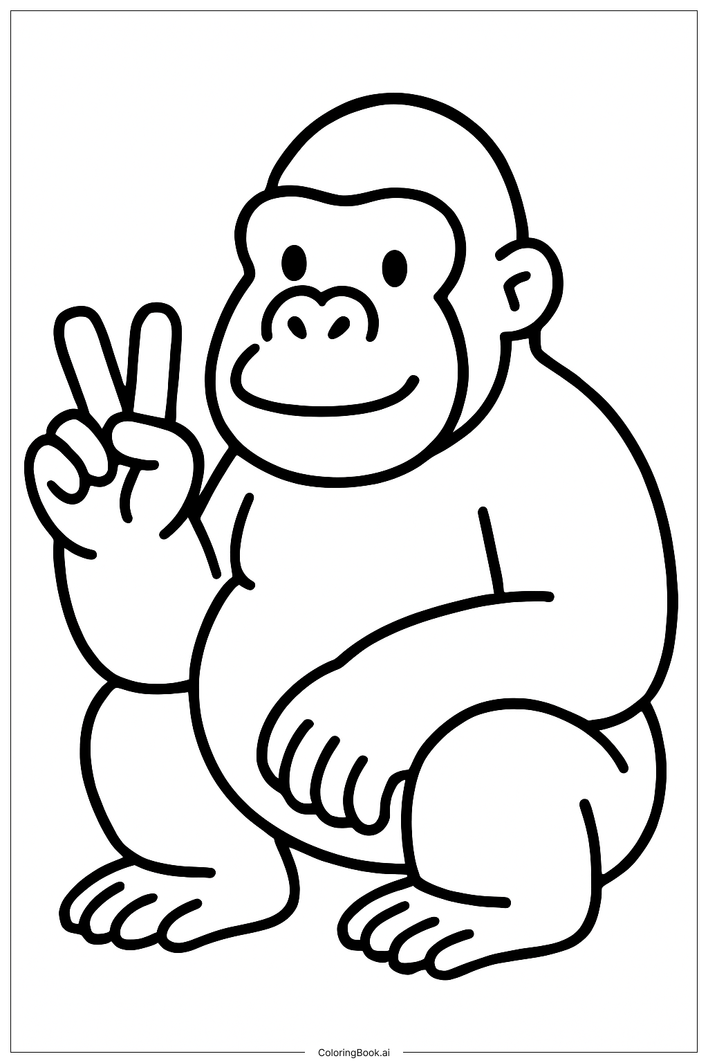  Página para colorir de Gorila 