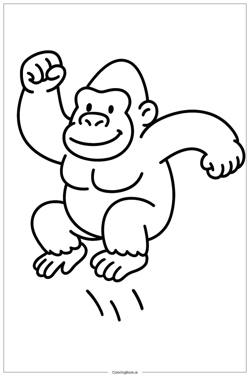 Trang tô màu Khỉ Đột Nhảy