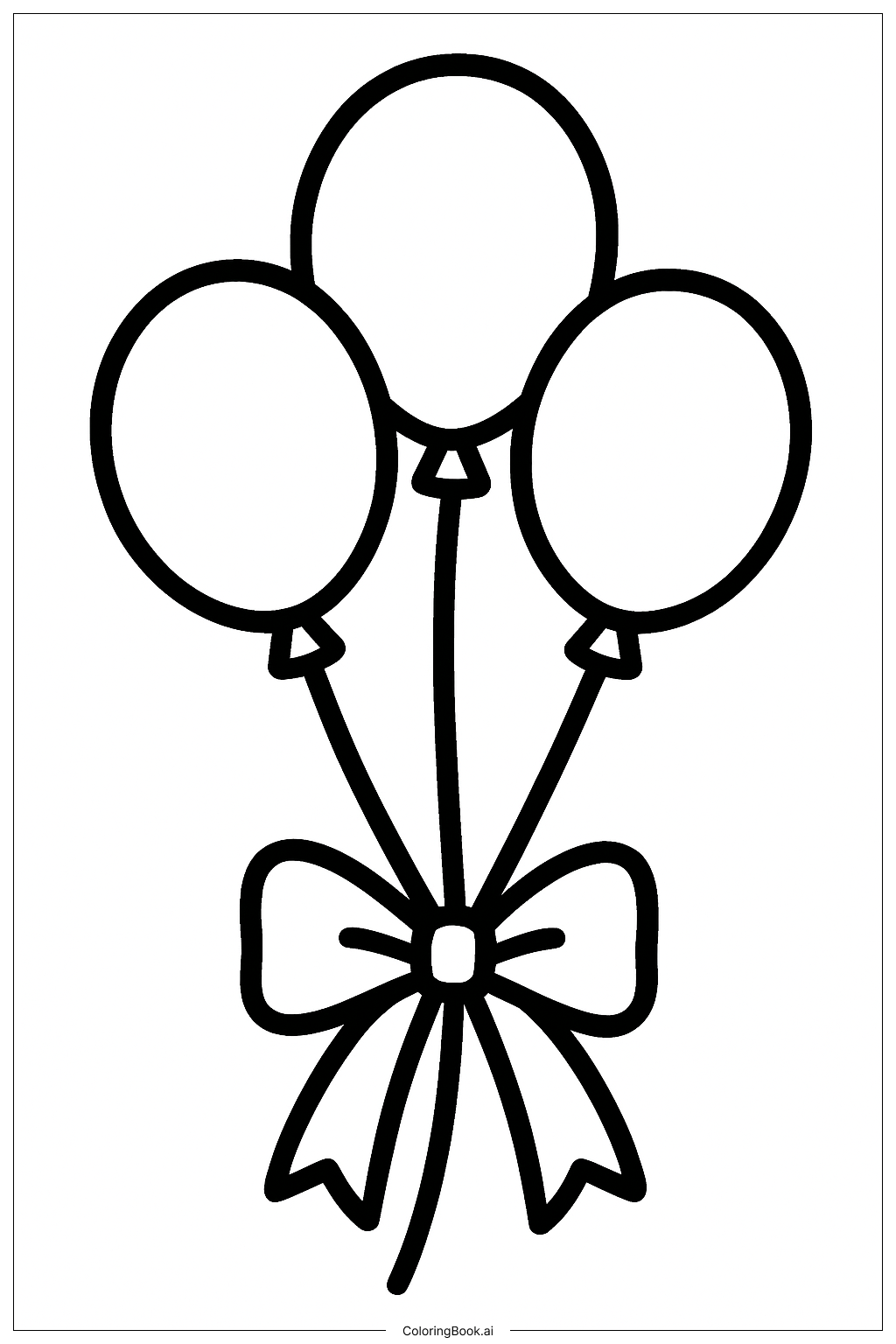  卒業バルーンブーケの塗り絵ページ 