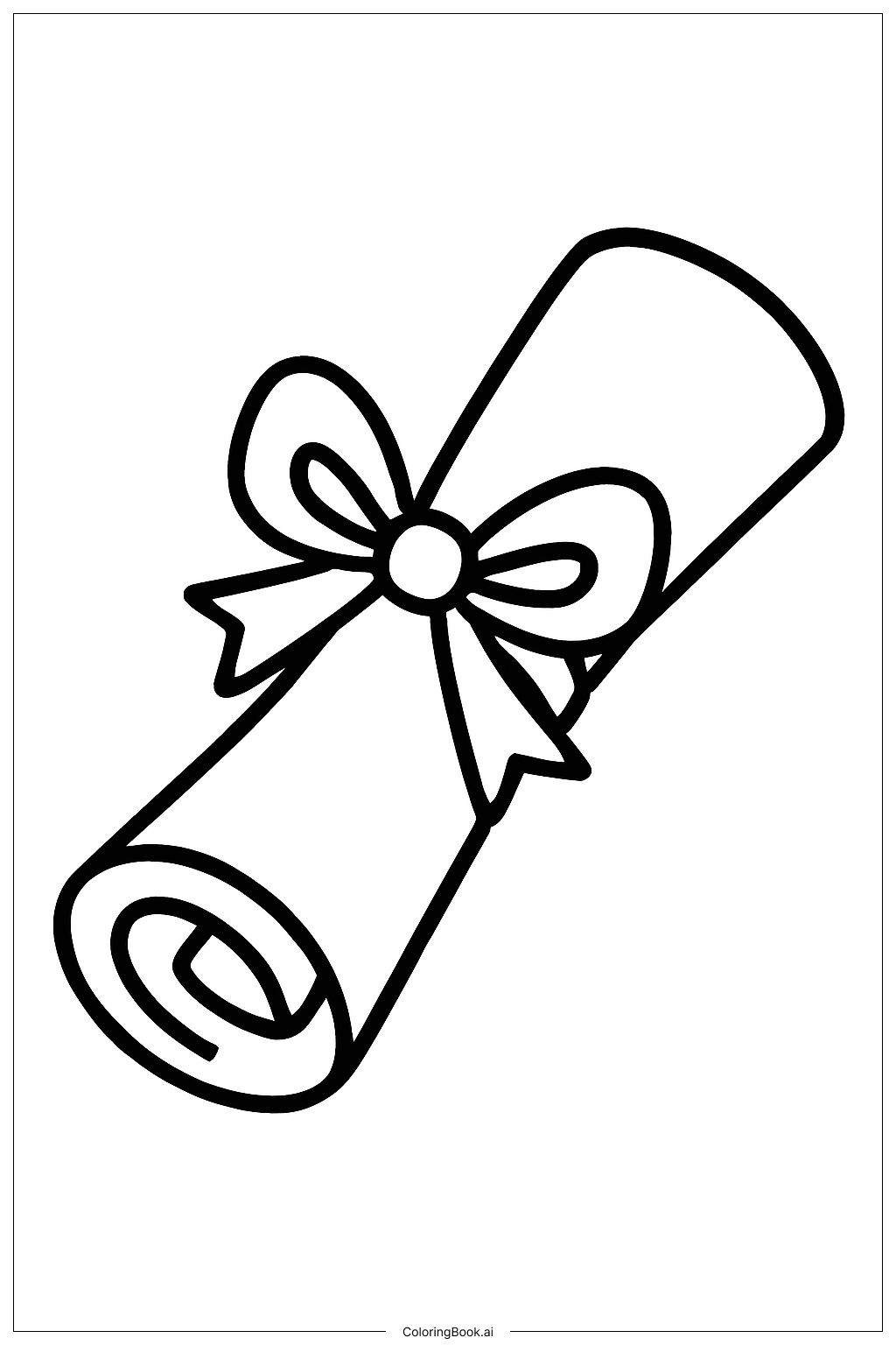  卒業証書巻物の塗り絵ページ 