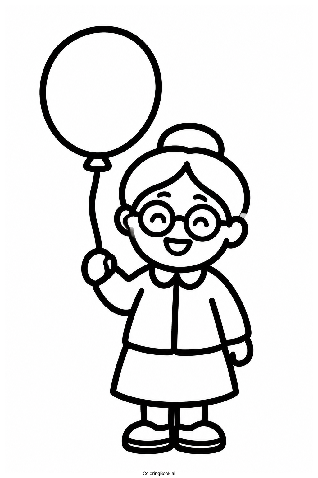  Grandparents Day Balloon Coloring Page 