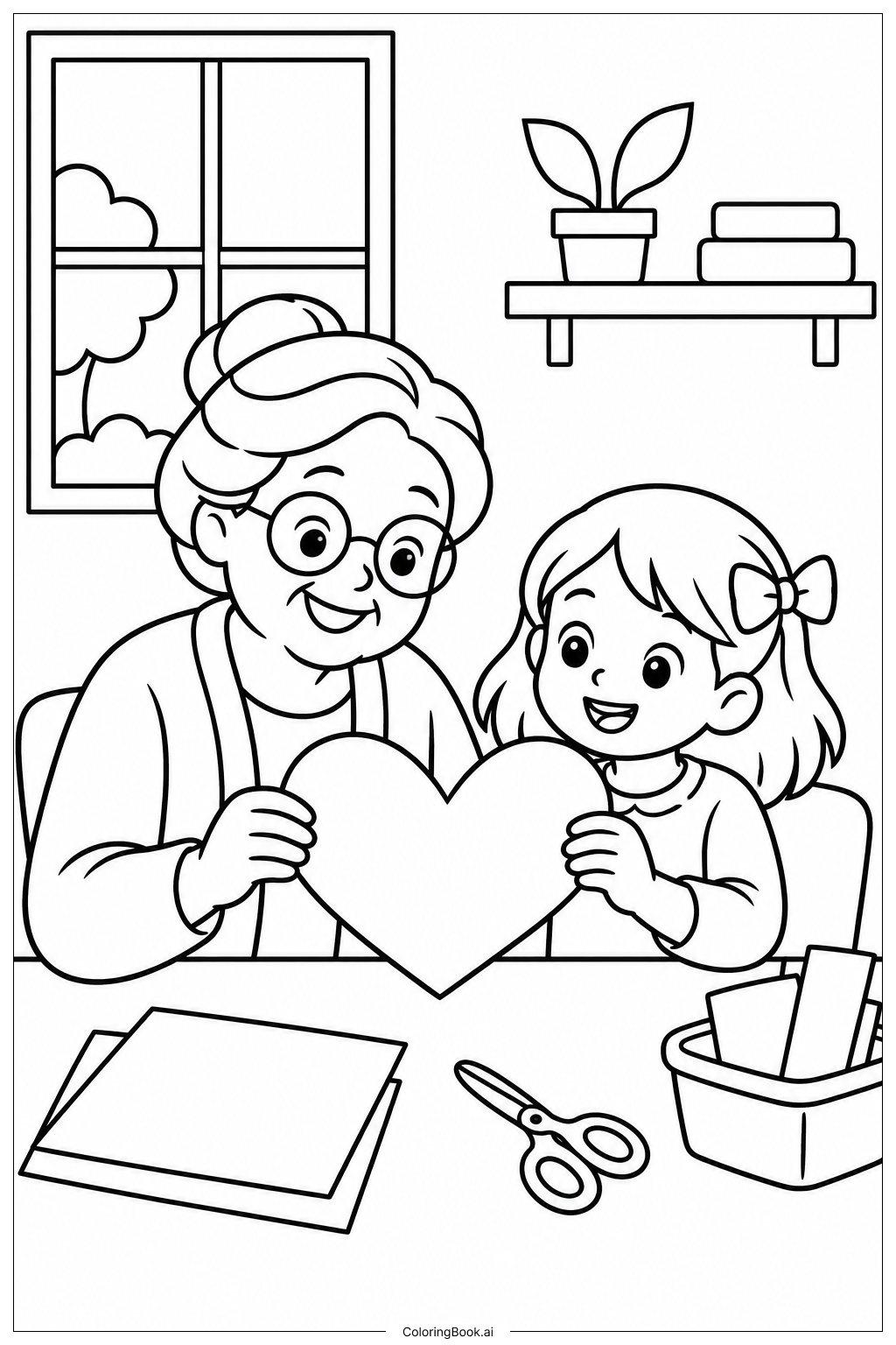 Page de coloriage Atelier Bricolage Fête des Grands-Parents