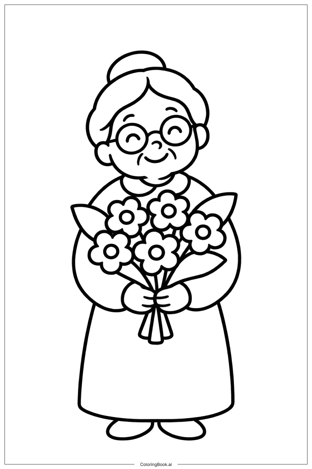  Grandparents Day Flowers Coloring Page 