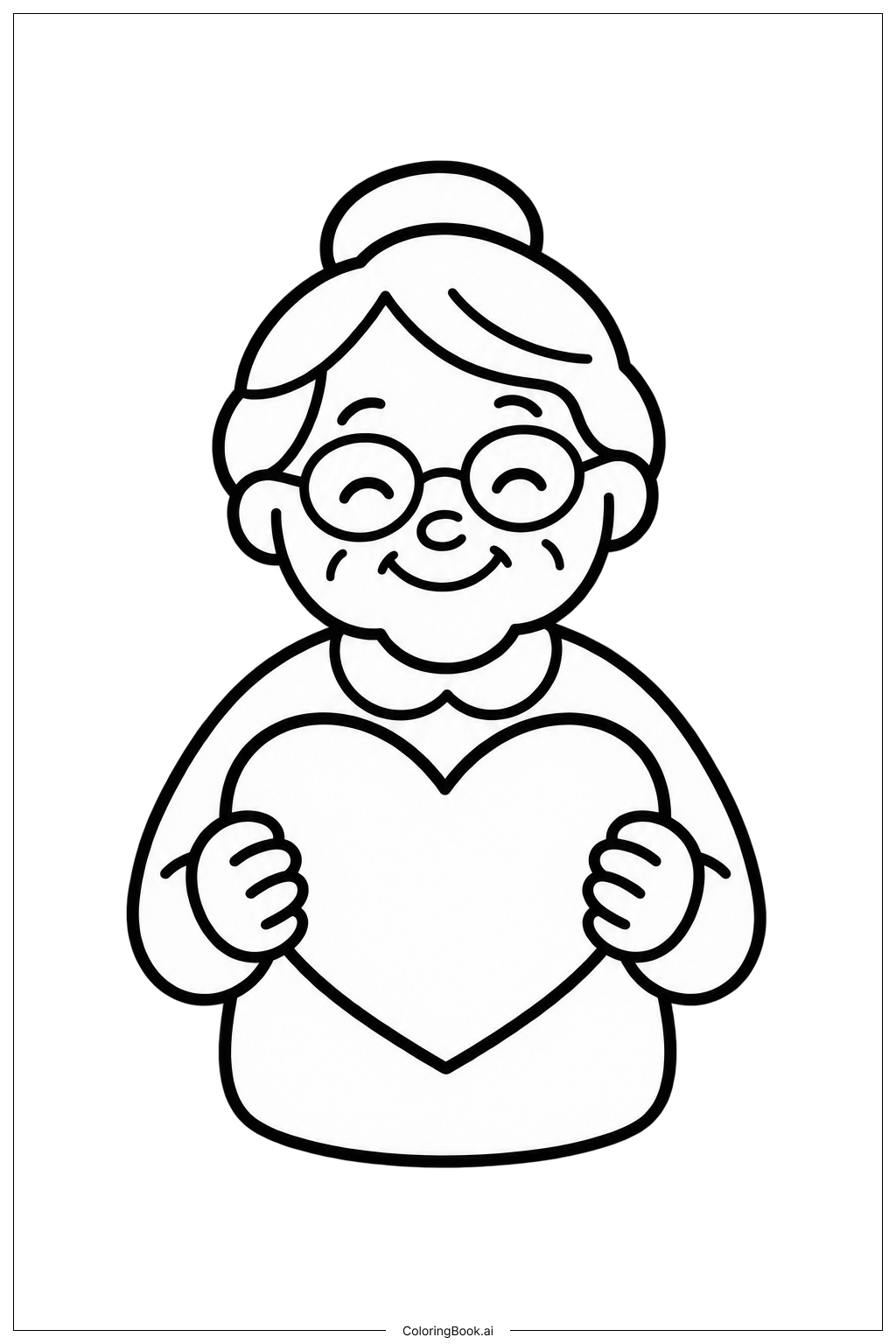 Page de coloriage Souvenir de la fête des grands-parents