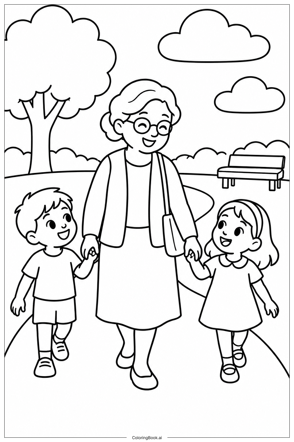 Promenade au parc pour la fête des grands-parents
