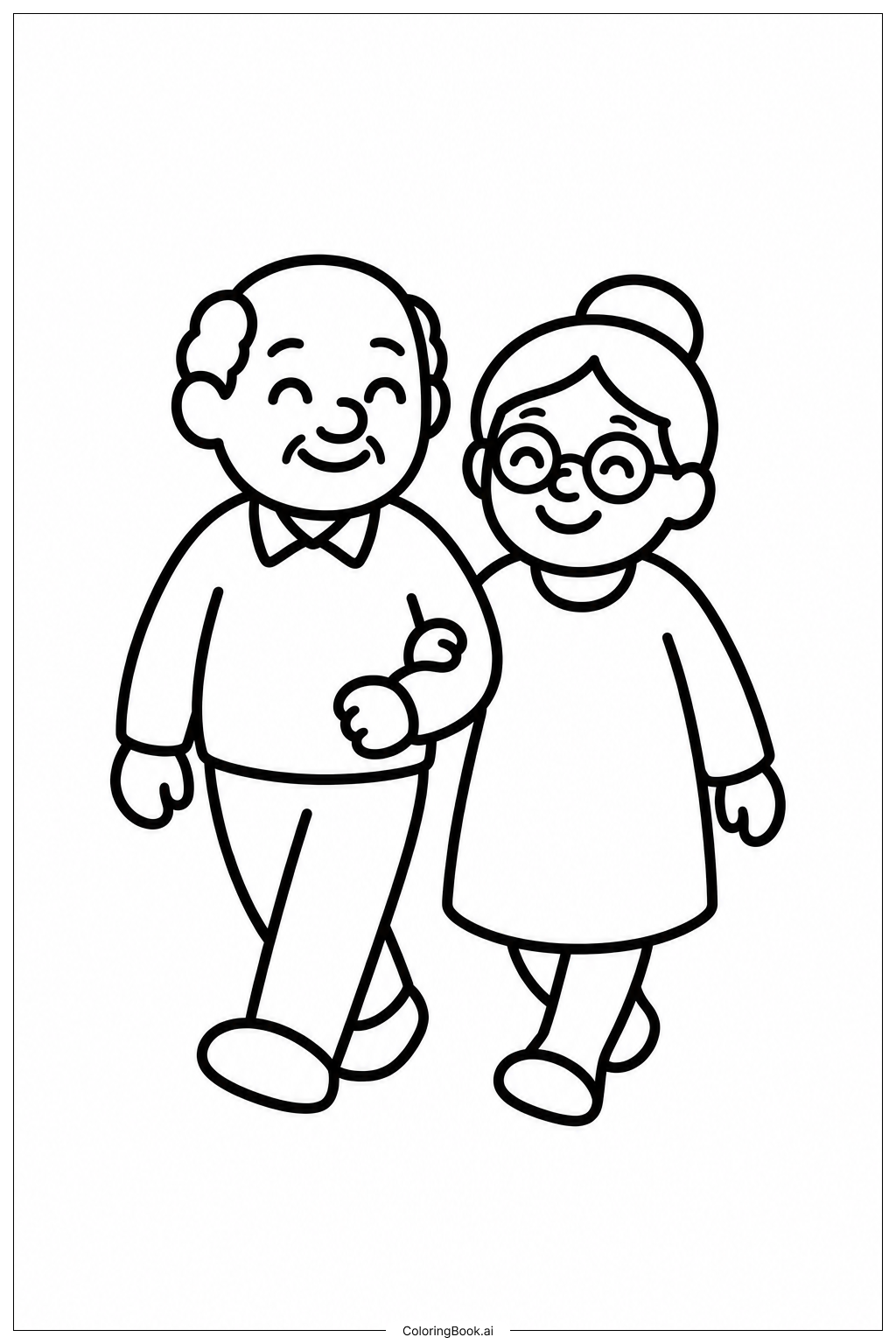  Grandparents Day Walk Coloring Page 