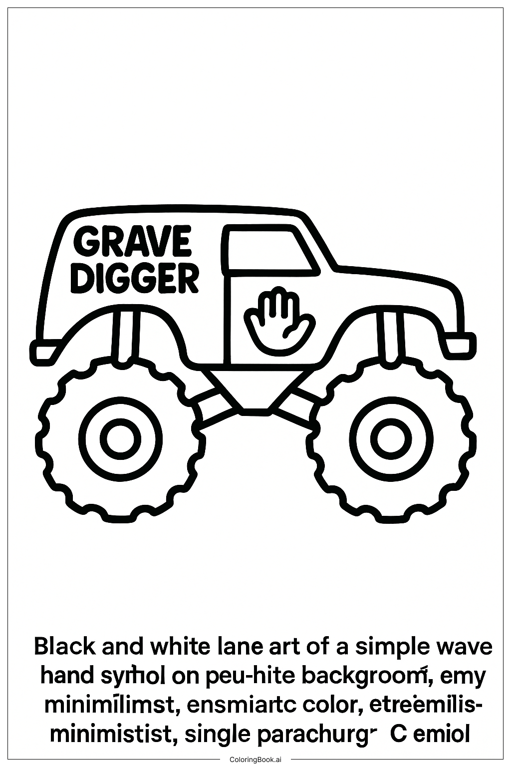  Grave Digger winkende Hand Ausmalseite 