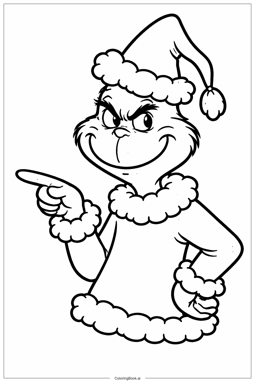  グリンチクリスマスポインティングの塗り絵ページ 