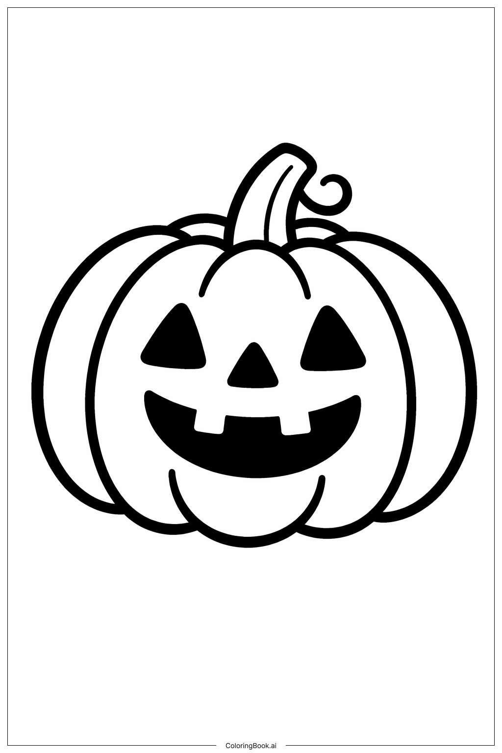  咧嘴笑的南瓜著色頁 
