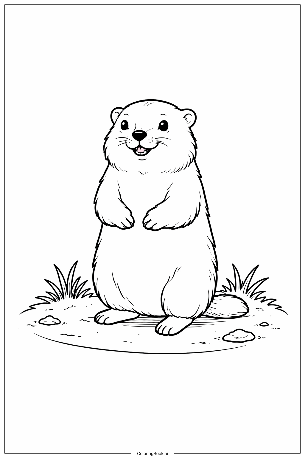  土撥鼠找影子著色頁 