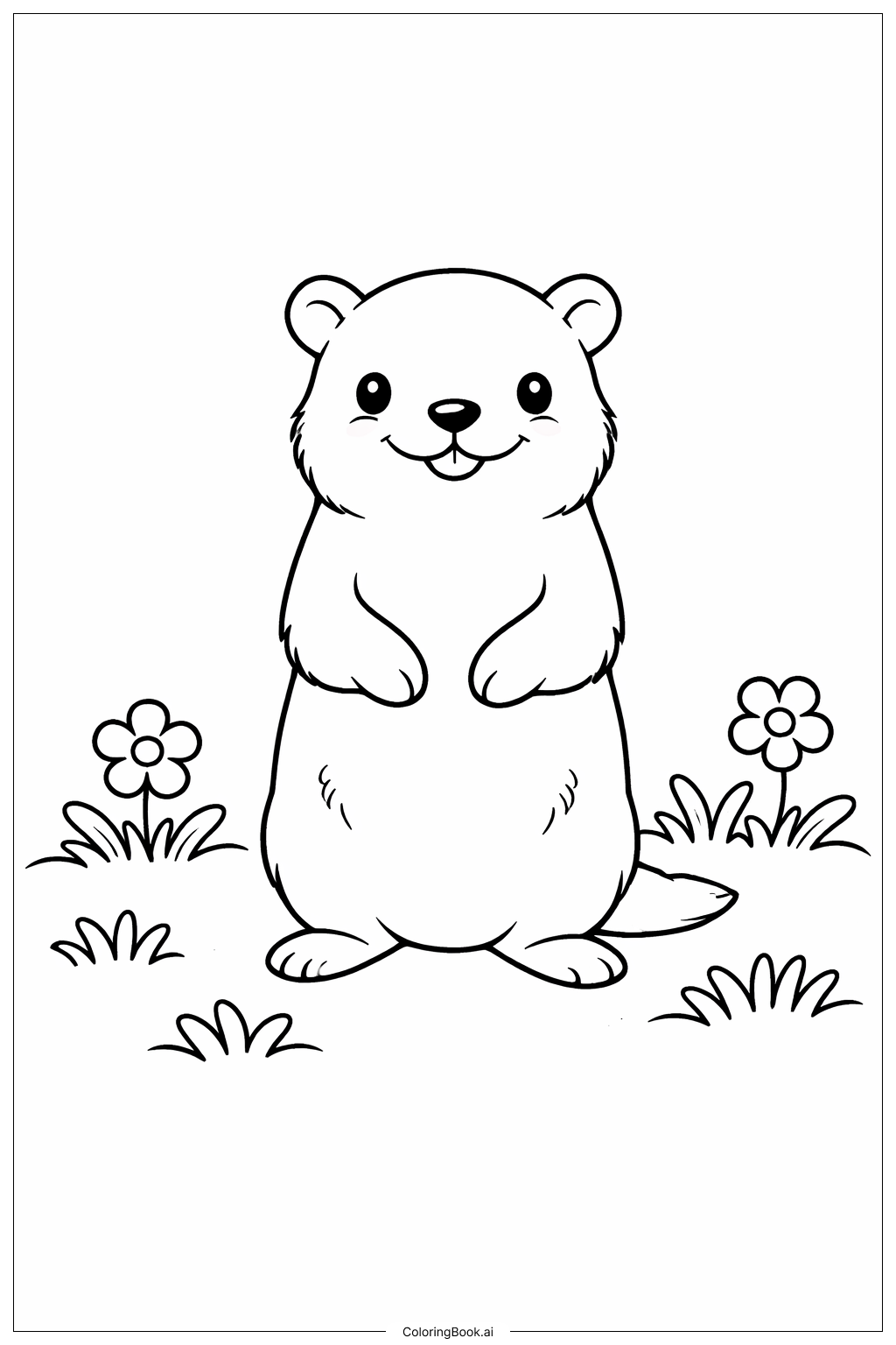  草原上的土撥鼠著色頁 