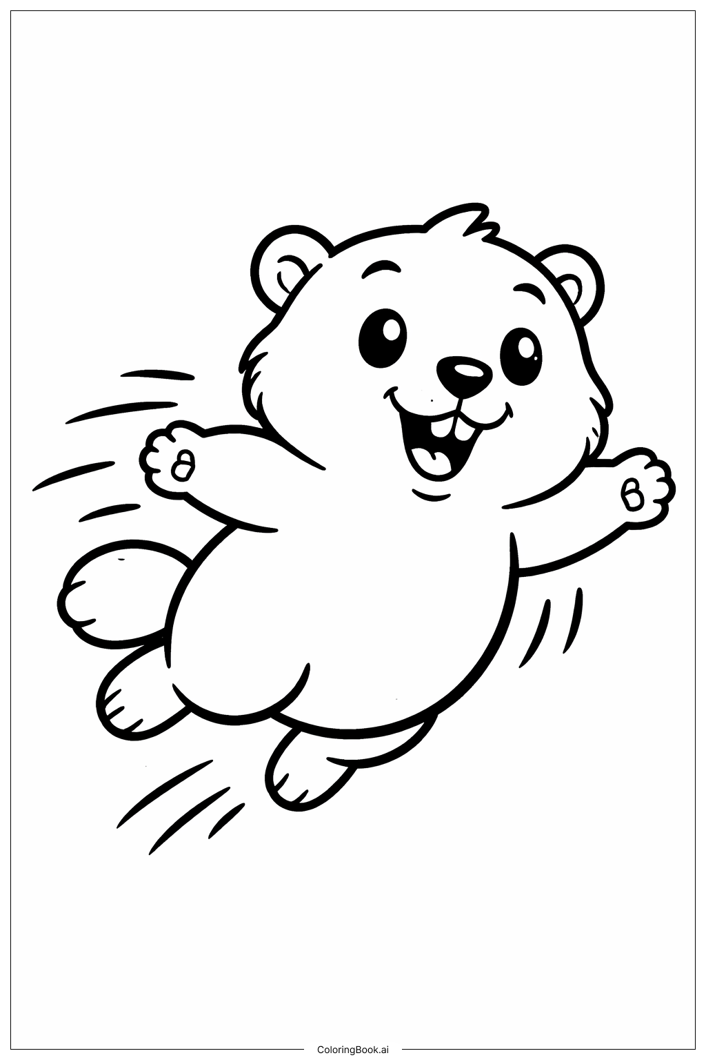  土撥鼠跳躍著色頁 