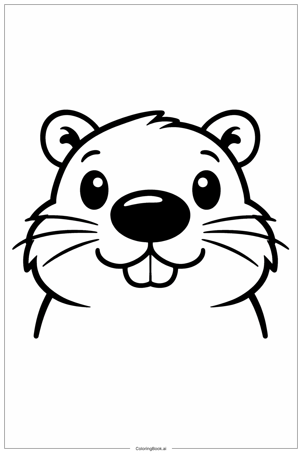  土撥鼠鼻子特寫著色頁 