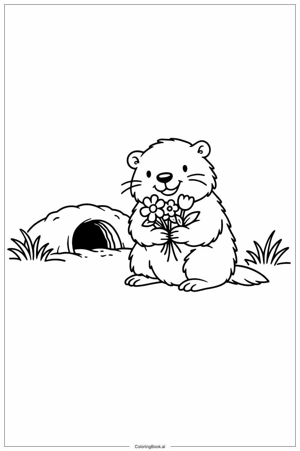 Murmeltiertier Ausmalseite