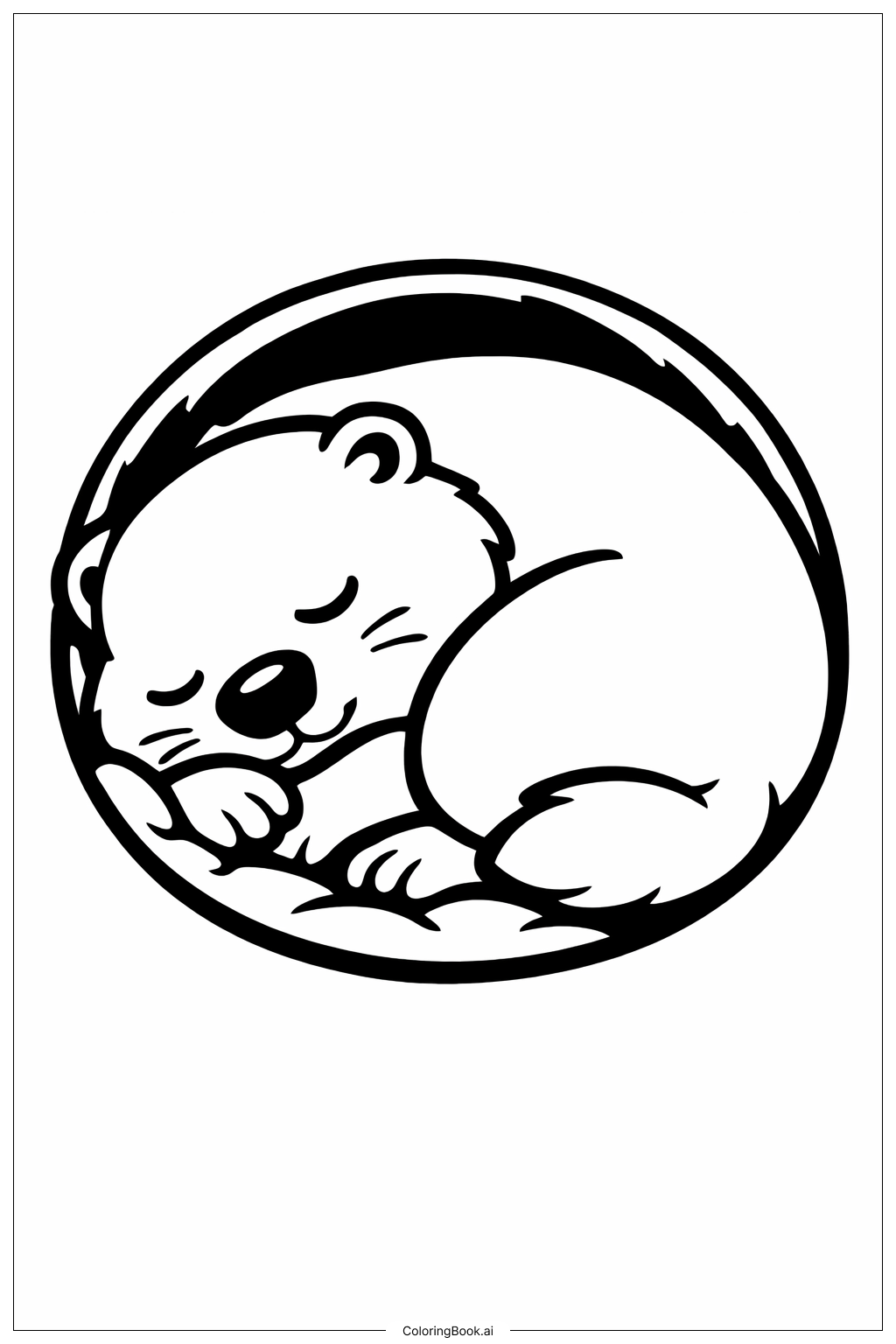  土撥鼠睡在洞穴裡著色頁 