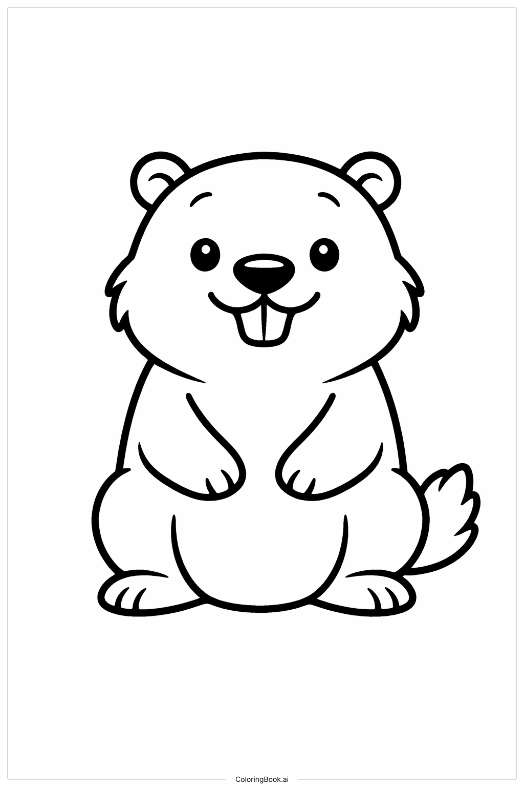  土撥鼠微笑著色頁 