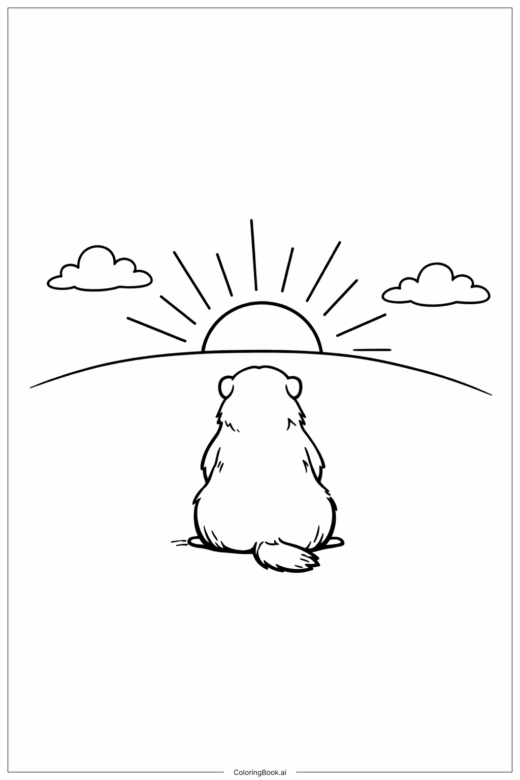  土撥鼠看日出著色頁 