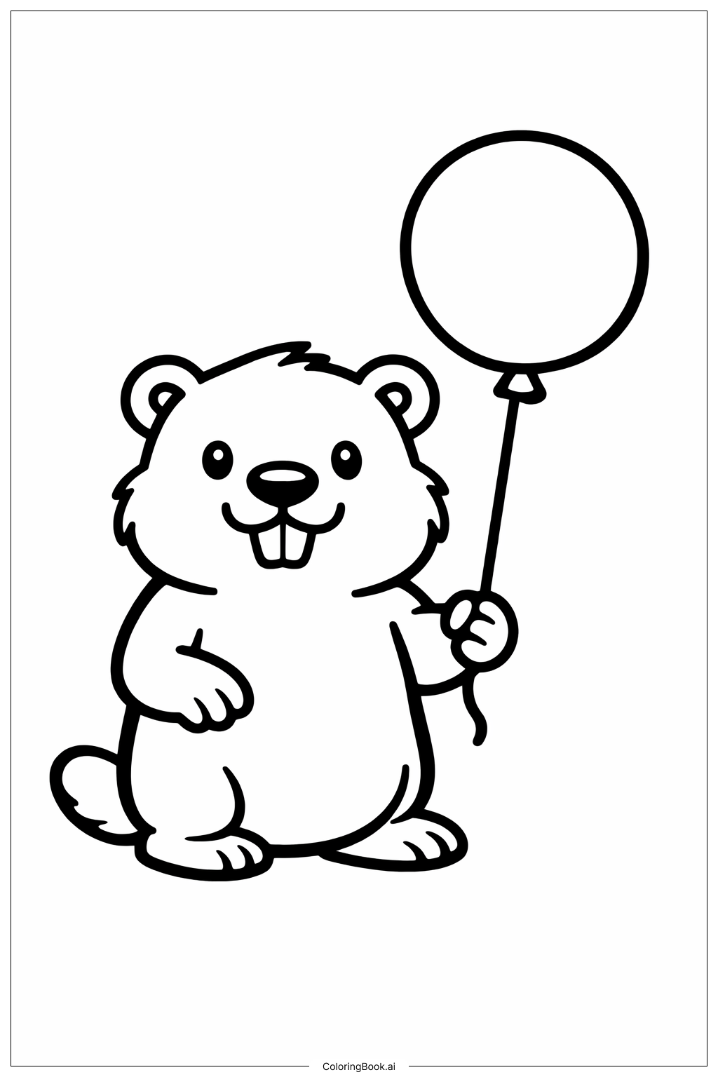  土撥鼠與氣球著色頁 