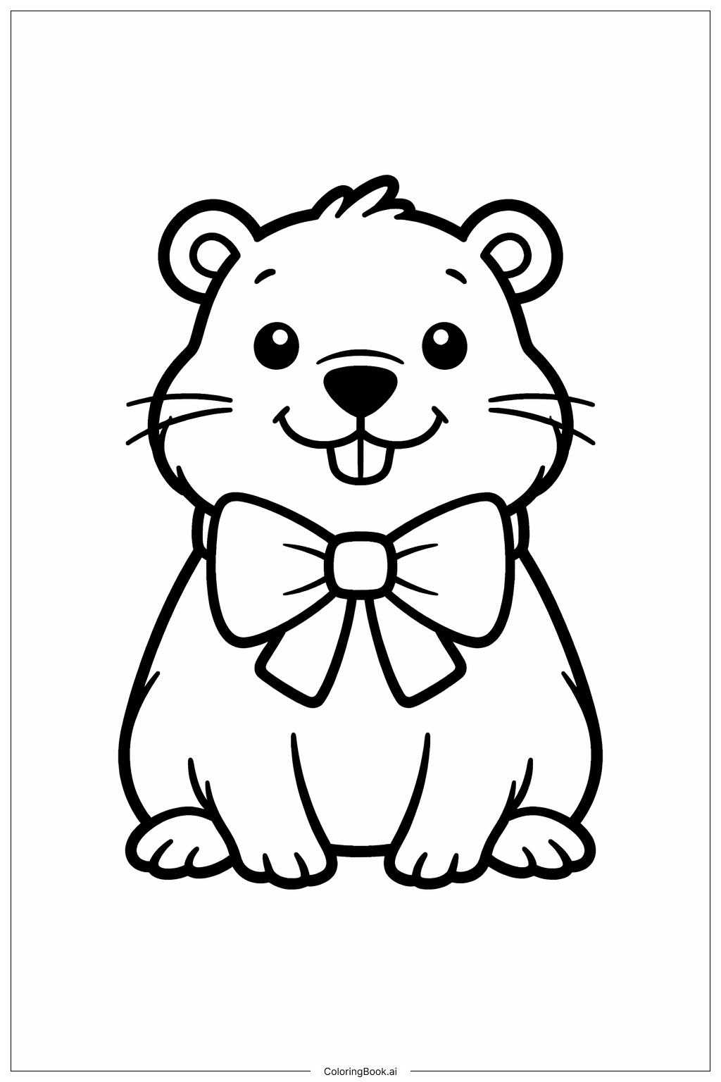  領結土撥鼠著色頁 