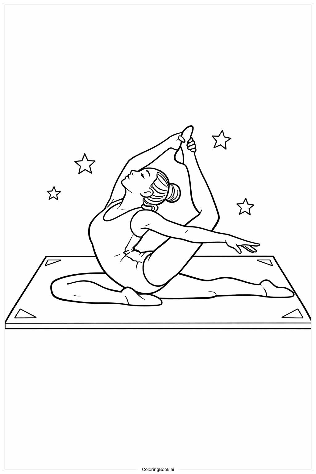  體操自由體操動作著色頁 