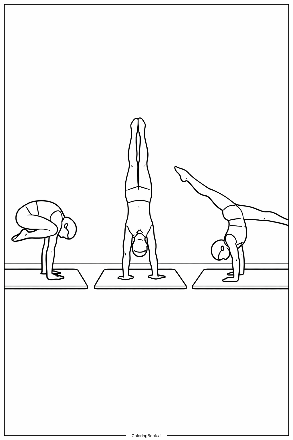  Turnen Handstand Serie Ausmalseite 