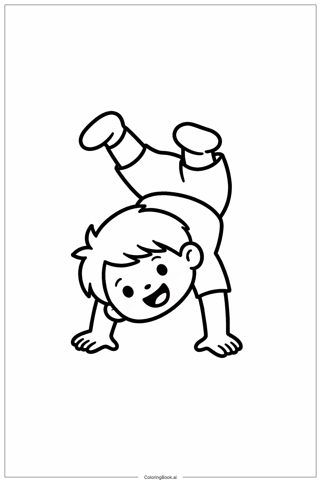  體操快樂翻滾者著色頁 