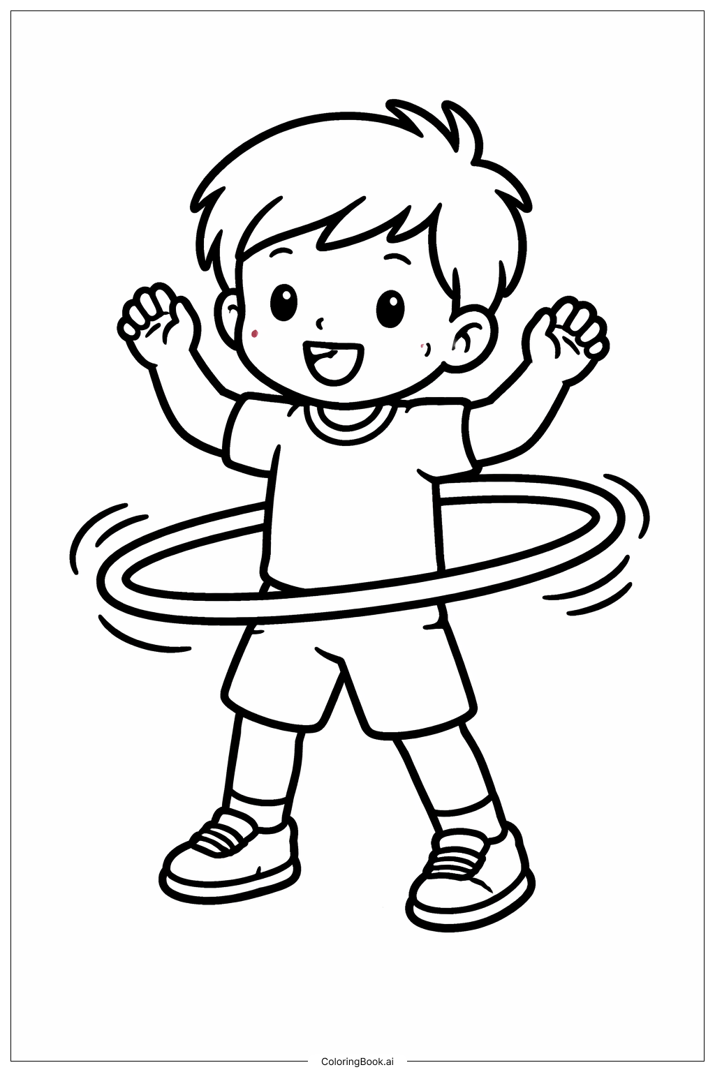  體操呼拉圈表演者著色頁 