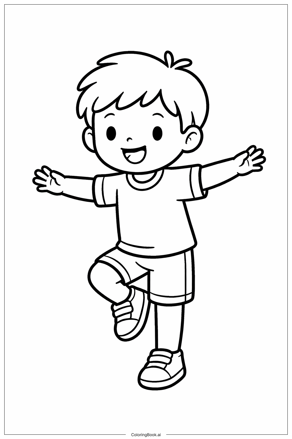  體操小小平衡姿勢著色頁 