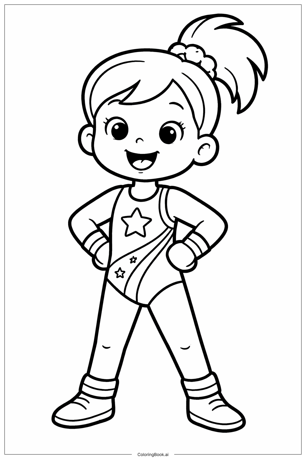  體操微笑的特技表演者著色頁 