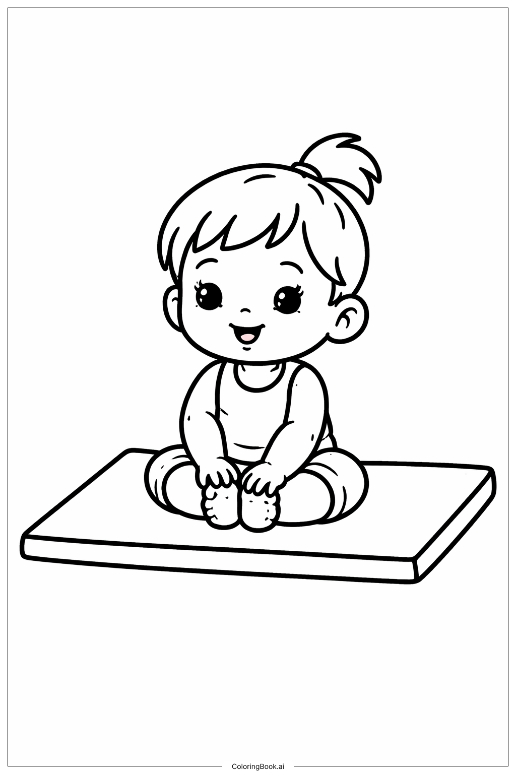  體操幼兒在墊子上著色頁 