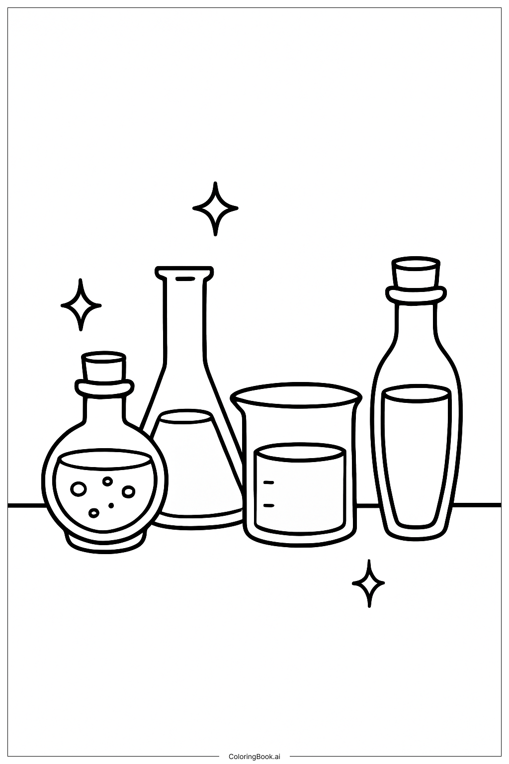  Halloween Potion Lab Table Coloring Page 